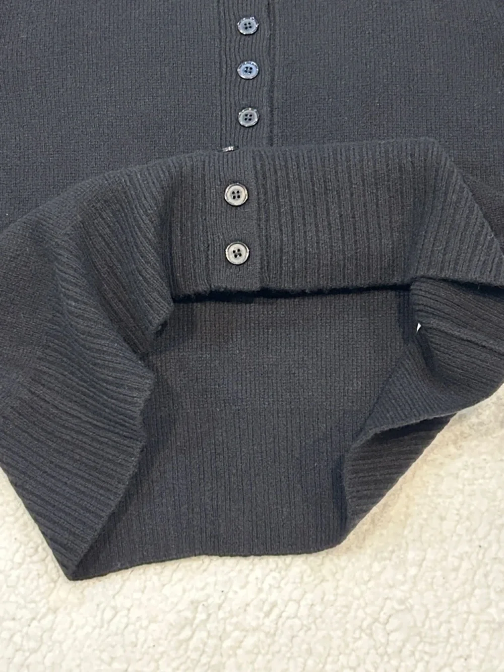 J. Crew Milano Stitch Cinched Waist Cardigan size Medium Black Wool Preppy